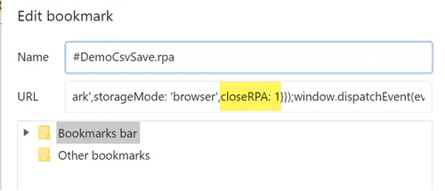 How to keep Ui.Vision RPA software open after start from bookmark