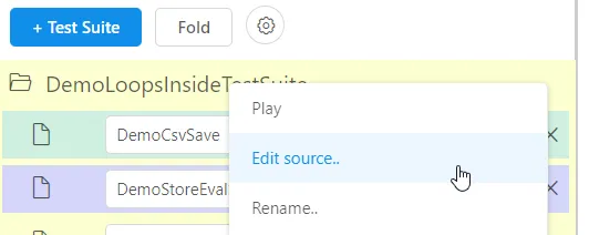 Edit the test suite JSON source